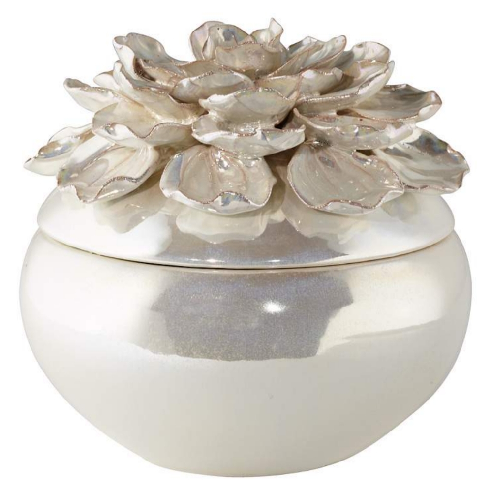 Dahlia ceramic lidded jar